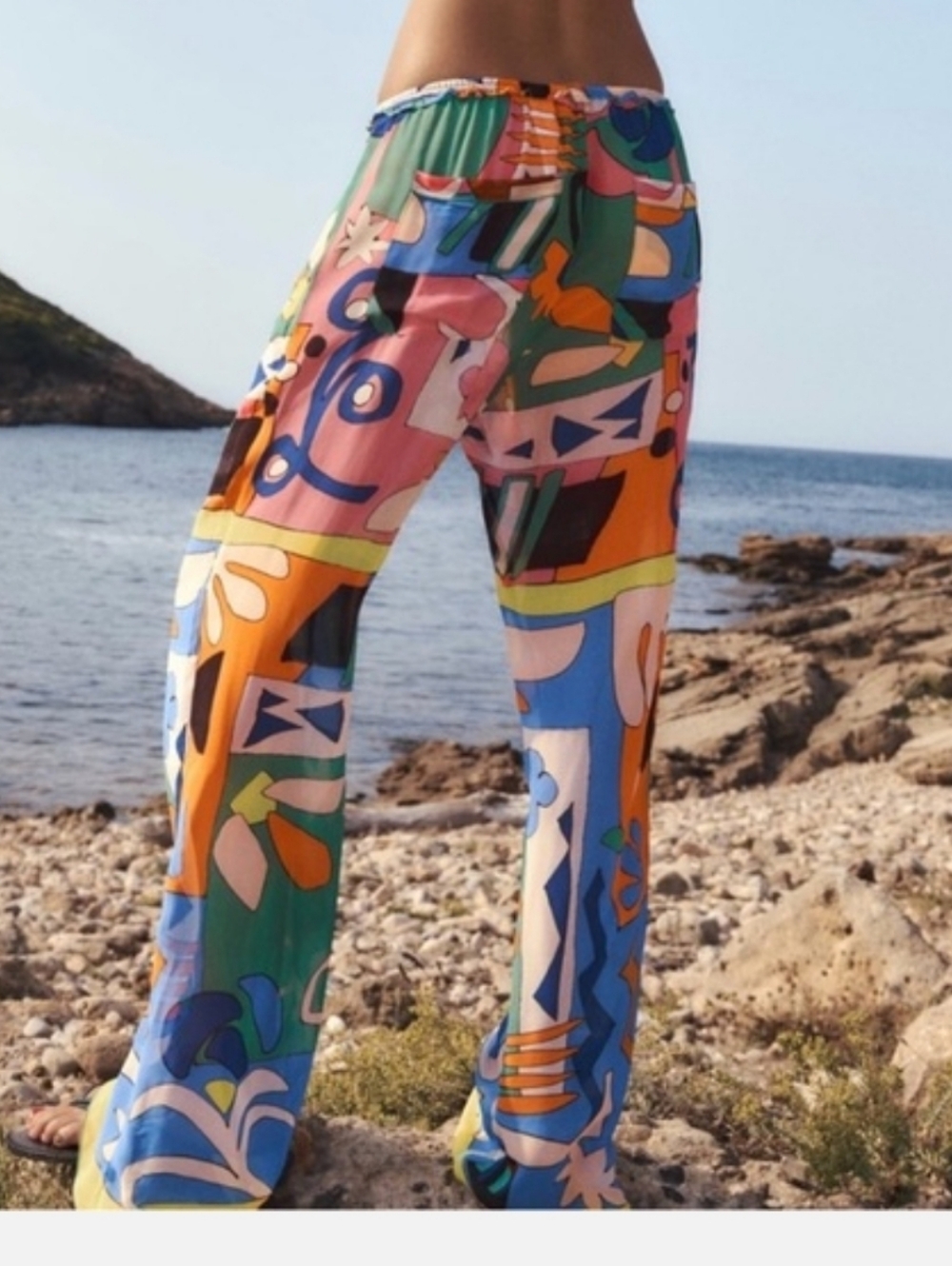 Zara Green and Coral Patterned Fabric